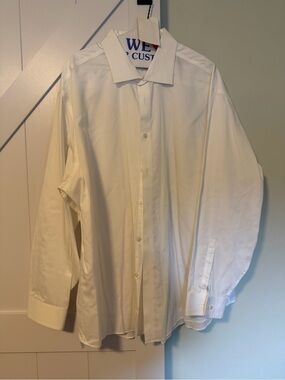 Calvin Klein White Men's Dress Shirt - Regular Fit Performance Non-Iron